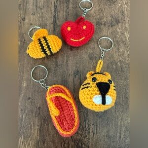 Handmade Crochet Plush Toy Keychain Set of 4